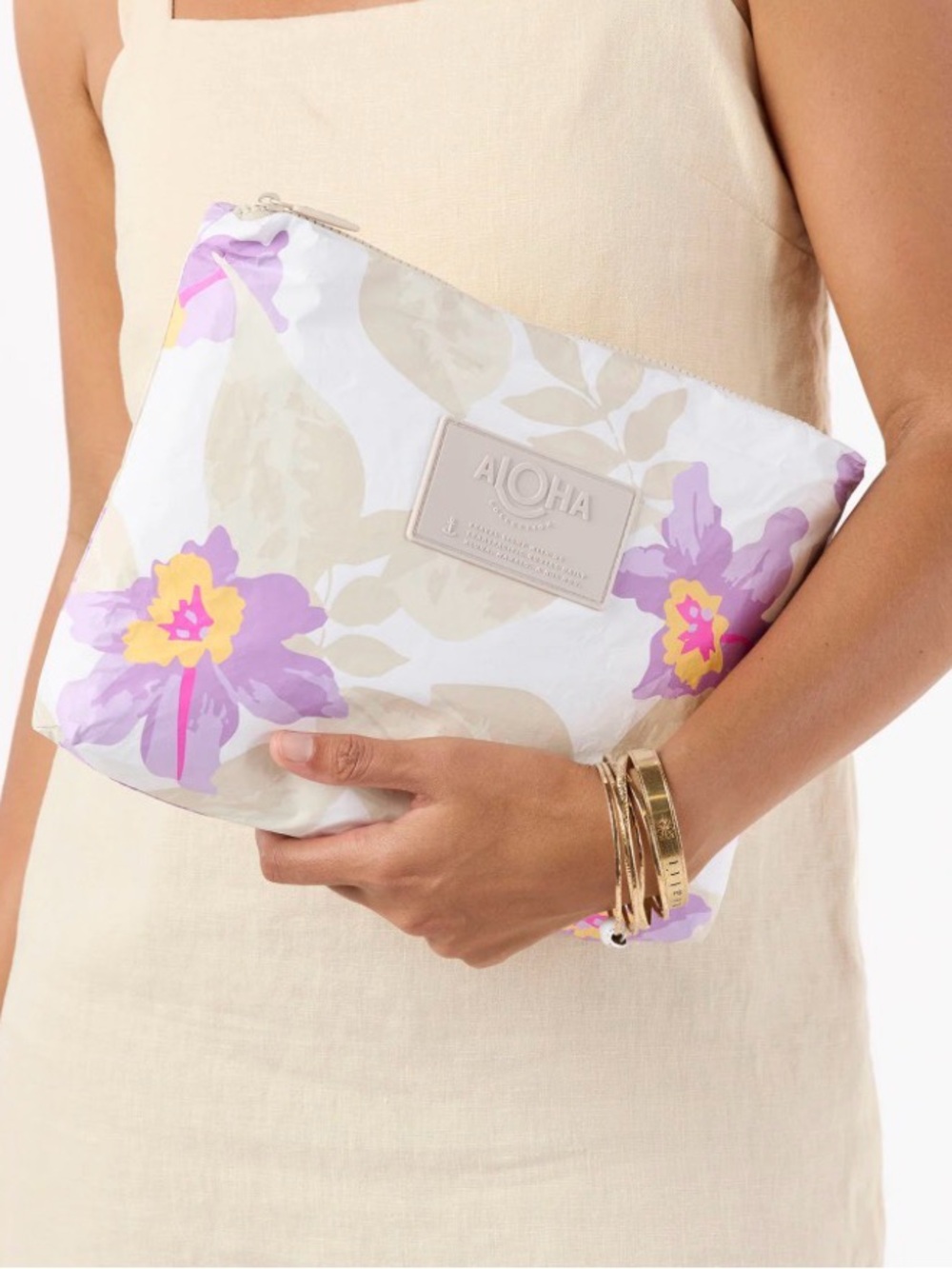 NWT Aloha Collection Mini Pouch In Makana Lavande Orchid Pattern